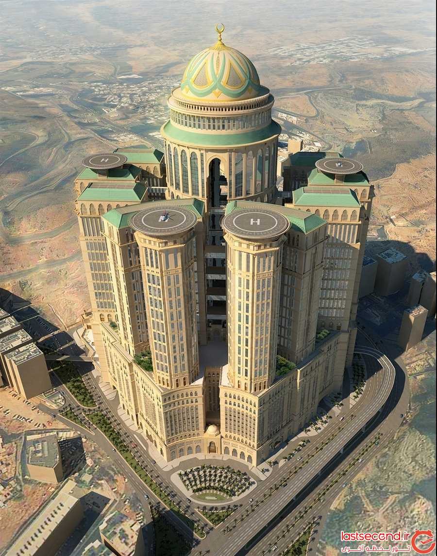هتل Abraj Kudai، بزرگترین هتل دنیا که در حالت تکمیل شده بدین صورت در می آید.